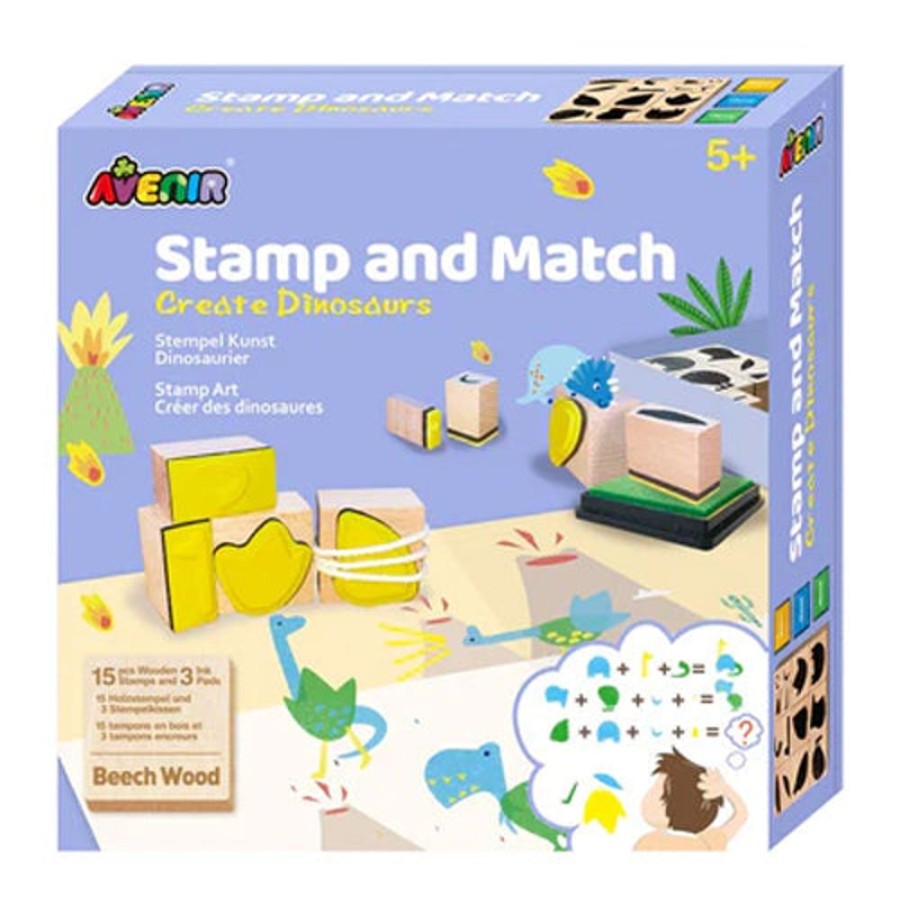 Arts & Crafts Whirligig Toys | Stamp And Match Dinosaurs