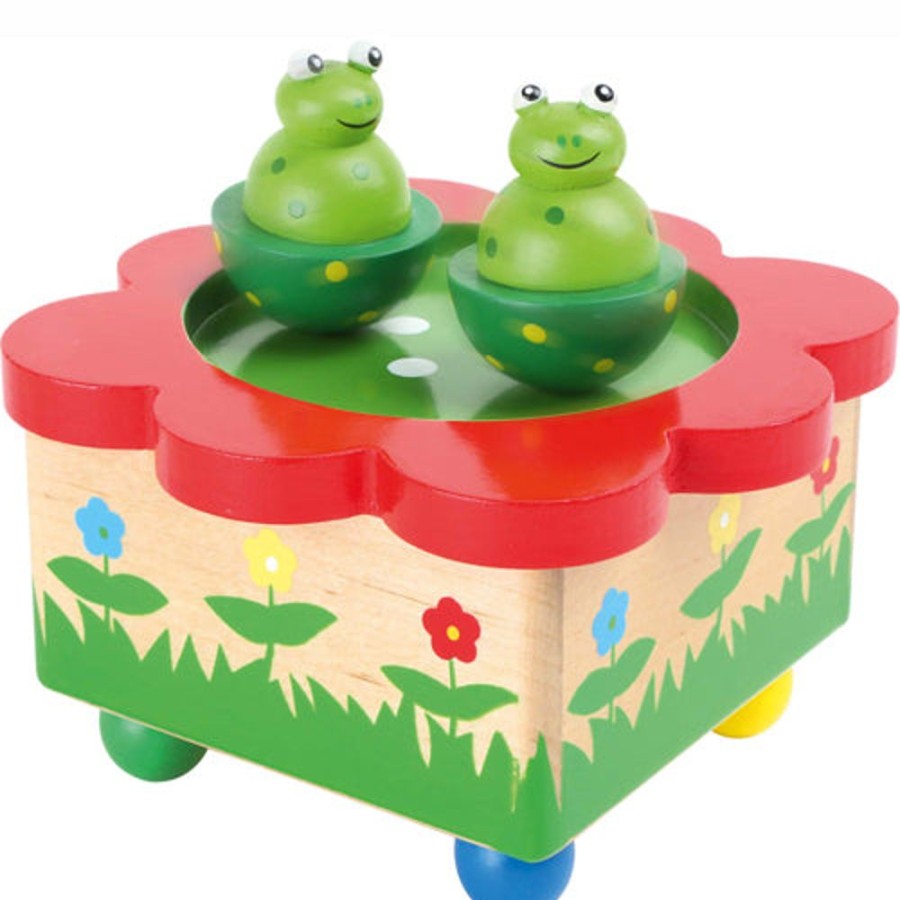 Wooden Toys Whirligig Toys | Dancing Frogs Musical Box