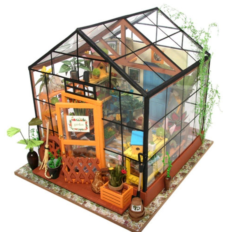 Wooden Toys Robotime | Cathy'S Flowerhouse - Miniature Greenhouse