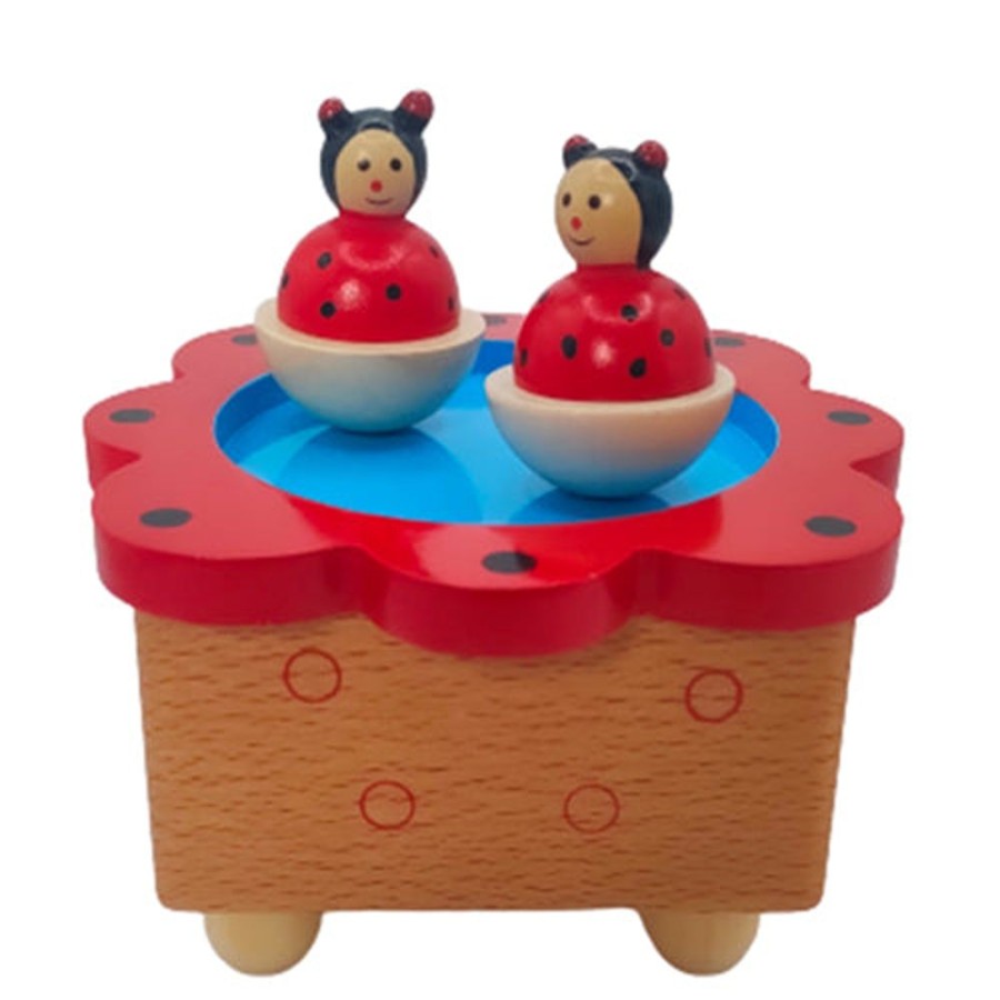 Wooden Toys Whirligig Toys | Dancing Ladybirds Musical Box