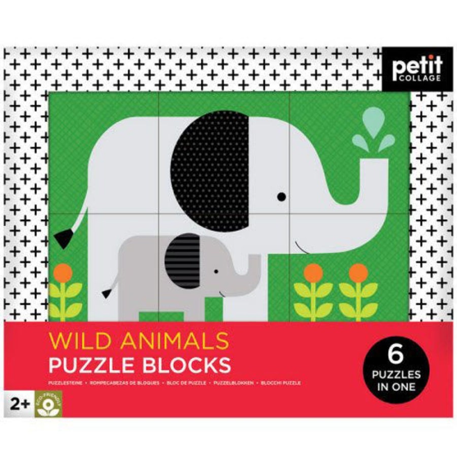 Toys & Games Petit Collage | Wild Animal Puzzle Blocks